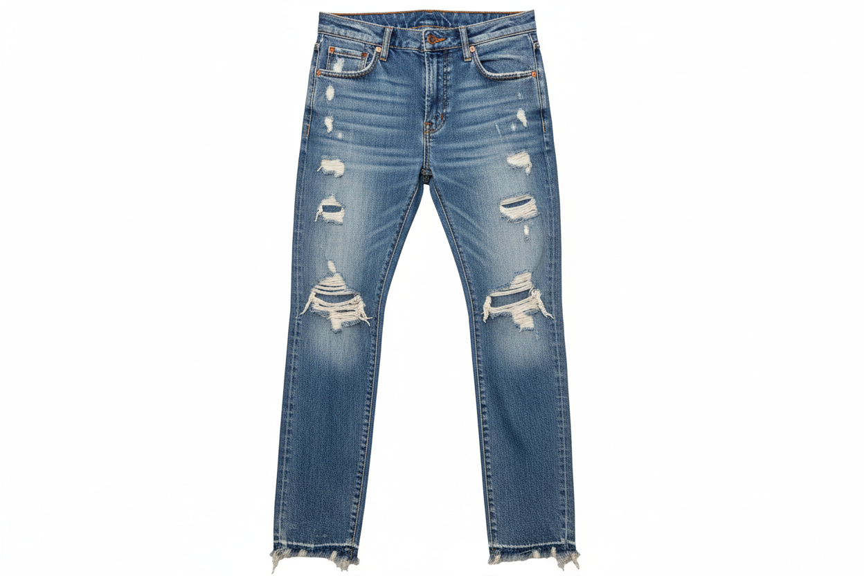 blue distressed jeans adult