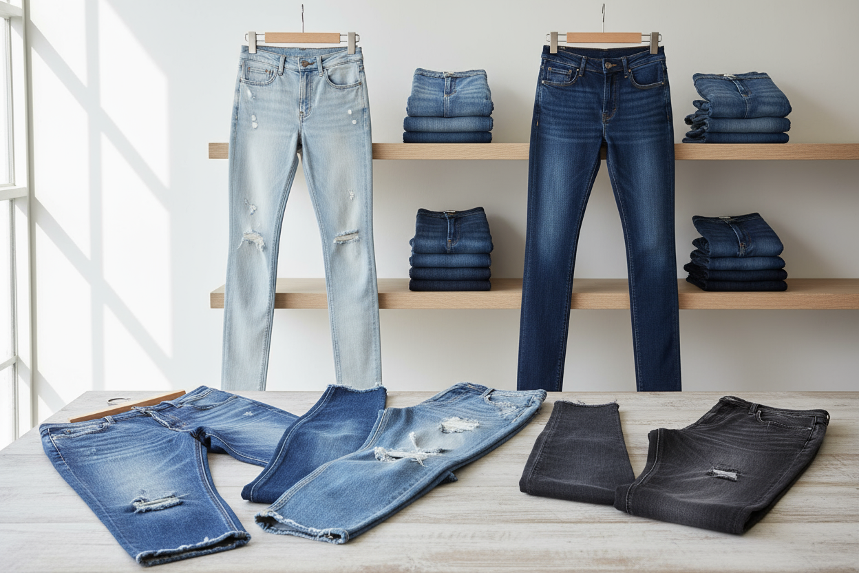 collection of jeans