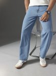 Men Smart Mid-Rise Light Fade Pure Cotton Baggy Jeans
