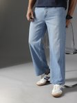 Men Smart Mid-Rise Light Fade Pure Cotton Baggy Jeans