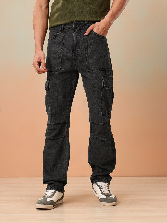Men Straight Fit Mid-Rise Pure Cotton Jeans