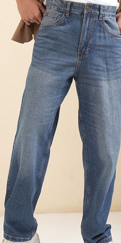 Men Relaxed Fit Heavy Fade Loose Fit Jeans