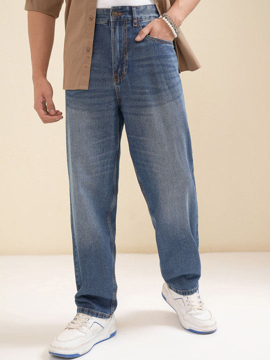 Men Relaxed Fit Heavy Fade Loose Fit Jeans